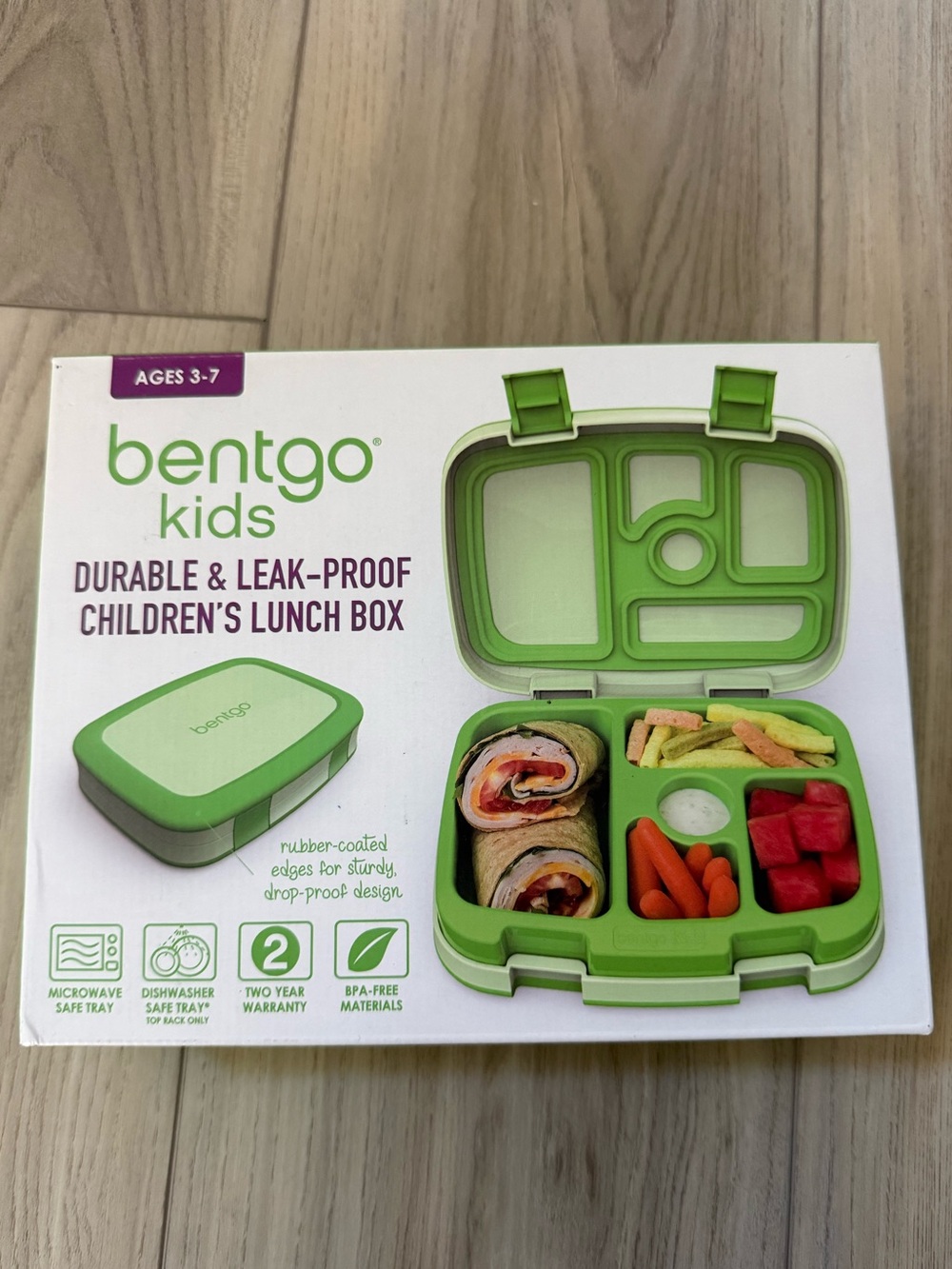 Bentgo Green Durable & Leak-Proof Children's Lunch Box